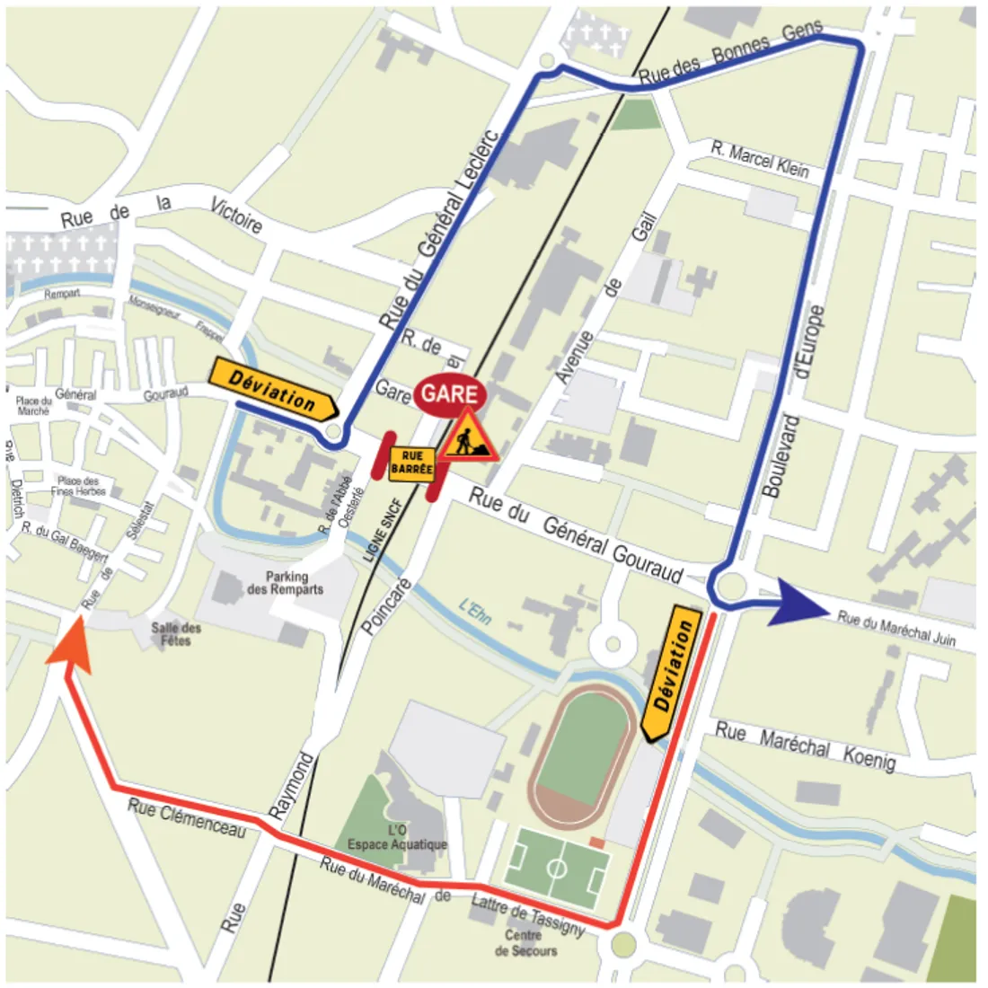 Plan travaux TER Obernai été 2021